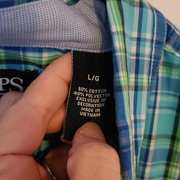 EUC Men's Chaps Short Sleeve Button Down (L) - Picture 4 of 4